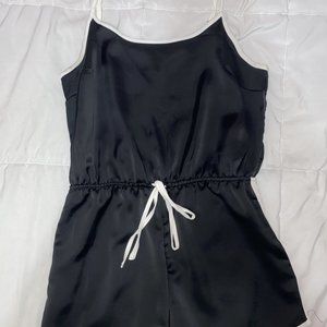 Black Satin Romper
